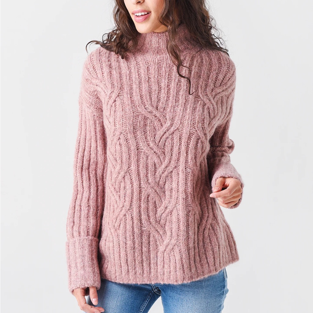 Mirrored Cable Turtleneck